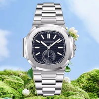 Jam Tangan Ultratipis Klasik Baru 40.8MM untuk Pria Jam Tangan Olahraga Jepang VH60 Movt Kristal Safir 5980 Tahan Air 50M