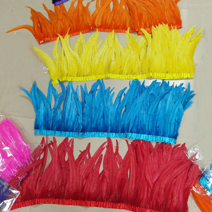 <span class=keywords><strong>Plumes</strong></span> de coq naturelles blanchies et teintes multicolores de 12 à 14 pouces, garnitures, franges, pour couture, artisanat, costumes, décoration - Product Image 1