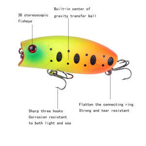 Señuelo de pesca Yajie Outdoors Popper de 57 mm y 11 g para pesca en agua dulce y salada - Product Image 2