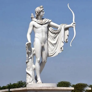 Statue de lutteurs de sculpture de combat d'homme <span class=keywords><strong>nu</strong></span> grec de marbre blanc naturel grandeur nature pour la décoration de jardin - Product Image 5