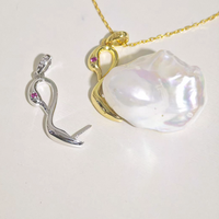 Pendentif cage pour perle baroque, breloque perle baroque, pour montage de bijoux DIY, pendentif cage perle baroque d'eau douce, cage fraîche