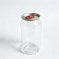 Bocaux en plastique PET de qualité alimentaire en gros, 355 ml, transparents, avec couvercle en aluminium pour thé aux perles, jus, café, boissons et eau pétillante