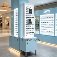 Vitrine de présentation rotative personnalisée pour opticien, colonne orange et blanche, présentoir à lunettes, armoire de présentation de lunettes