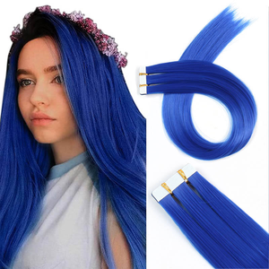 Extensiones de Cabello Permanentes de <span class=keywords><strong>Fibra</strong></span> de Alta Temperatura Coloridas, de Seda, con Onda Simple, de Doble Trama, Largas, con Cinta Adhesiva - Product Image 1