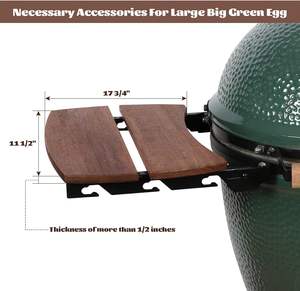 Étagères latérales en bois de bambou grande table de gril d'oeufs verts et grands accessoires de gril d'oeufs verts - Product Image 3