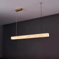 Lustre moderne de luxe léger en albâtre, suspension LED compatible AC, CRI 90 élevé, protection oculaire anti-éblouissement