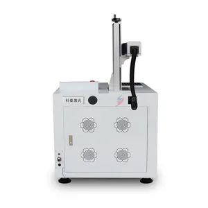 Mesin ukir laser mini 50w, mesin tanda laser portabel logam warna serat laser 3D untuk logam