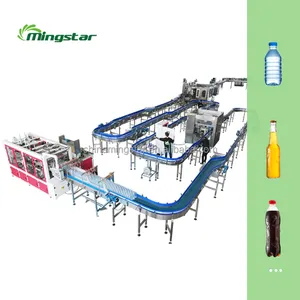 Gazlı içecek tesisi saf su şişeleme dolum makinası üretim hattı makineleri