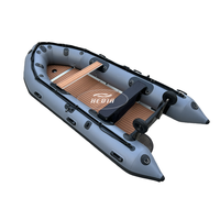 Bateau de pêche de ponton gonflable de PVC de plancher en aluminium de 380cm