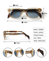 Lunettes de soleil de marque de luxe vintage pour hommes Lunettes de soleil polarisées classiques anti-éblouissement Lunettes de conduite en acétate avec visage en diamant