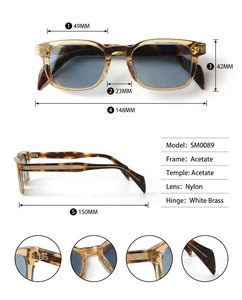 Occhiali da <span class=keywords><strong>sole</strong></span> Vintage di marca di lusso firmati da uomo polarizzati classici occhiali da guida antiriflesso diamantati occhiali da <span class=keywords><strong>sole</strong></span> in acetato - Product Image 2