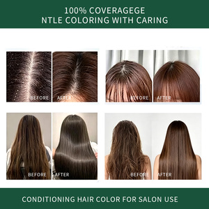 Tinte para el Cabello Verde <span class=keywords><strong>Oscuro</strong></span> en Crema, Larga Duración, Cobertura Total de Canas, Brillo Vibrante, Suave, Antiencrespamiento, Uso Profesional en Salón, OEM ODM - Product Image 5