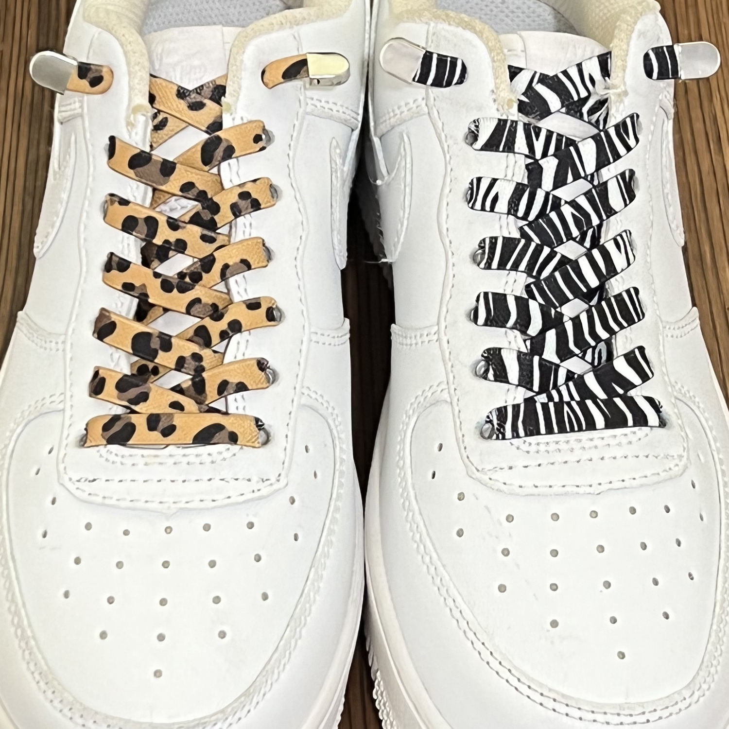 Tiger Zebra Cow Elastic Flat Shoelaces Zoo Theme Sports Shoes