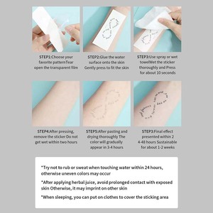 Impermeabile lunga durata del tatuaggio adesivo a base di erbe per la gamba del braccio del corpo del petto Semi-permanente del tatuaggio del tatuaggio finto temporaneo personalizzato - Product Image 6