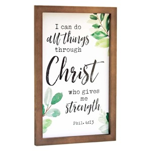 Filippi 413 arte murale posso fare tutte le <span class=keywords><strong>cose</strong></span> attraverso il cartello in legno incorniciato da Cristo decorazione di targa artistica decorazione della <span class=keywords><strong>casa</strong></span> cristiana - Product Image 1