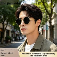 Nouvelles Lunettes de Soleil UV400 à Monture Complète, Grandes Montures, pour Conducteurs, Vente en Gros, Pêche, Hommes, Monture Ronde, Lunettes de Conduite