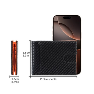 Nouveau portefeuille court en fibre de carbone pour <span class=keywords><strong>homme</strong></span>, simple et fin, <span class=keywords><strong>porte</strong></span>-cartes de crédit, <span class=keywords><strong>porte</strong></span>-<span class=keywords><strong>monnaie</strong></span> avec plusieurs emplacements pour cartes, étui pour carte d'identité professionnelle - Product Image 3