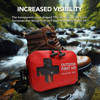 Trousse médicale d'urgence rouge étanche avec fermeture éclair, sac sec portable, design réfléchissant et écologique pour la navigation de plaisance, le camping, le kayak et la pêche