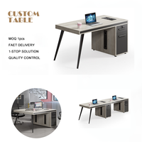 Système de bureau exécutif avec cloison de séparation pour deux utilisateurs, rangement intégré, design moderne pour entreprises, postes de travail de bureau