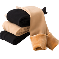 Leggings en velours chauds et épais pour femme TWCS, taille haute, extensibles, style décontracté, respirants, tricotés, mi-mollet, couleur unie avec lettres