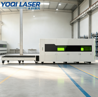 Máquina de Corte Láser de Fibra CNC YOQI X2 con Mesa Intercambiable para Acero Inoxidable, Aluminio y Chapa Metálica, Refrigeración por Agua, 6000W