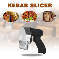 Couteau de Shawarma électrique coupe-viande avec 2 lames 80W couteau de Kebab turc professionnel en acier inoxydable