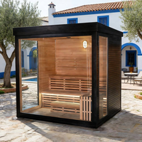 Sauna extérieur sur mesure résistant aux intempéries, en bois massif, pour une utilisation toute l'année
