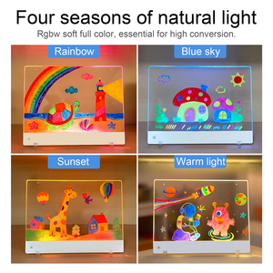 Pizarra de Dibujo LED Inalámbrica Recargable, Cuadrada, de Acrílico Premium, con Luz Nocturna, Portátil, Juguete Artístico, Regalo para Niños - Product Image 2