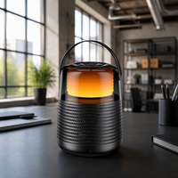 Enceinte sans fil portable QERE HF55 Mini, caisson de basses extérieur avec éclairage LED multicolore, enceinte métallique à basses puissantes