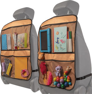 Protecteur de siège arrière de voiture imperméable pour enfants avec 4 poches de rangement en maille - Product Image 1