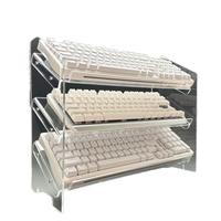 Support de clavier moderne en lucite transparent à 5 niveaux, présentoir de clavier mécanique haute visibilité pour boutique
