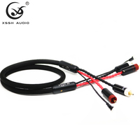 Cable de Señal para Tocadiscos YIVO XSSH HIFI de 4 Núcleos, Blindado y Plateado, Cable de Audio para Vinilo LP con Conector a Tierra
