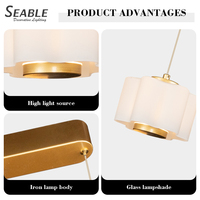 Lampe suspendue de haute qualité, disponible en blanc laiteux ou doré, avec économie d'énergie