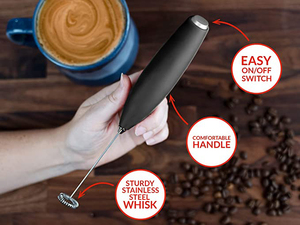 Powerful Milk Frother Handheld Foam <b>Maker</b> Lattes Automatic Whisk Drink Mixer for Coffee Battery Operated - Product Image 5