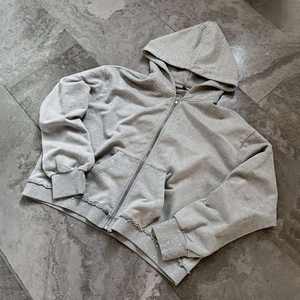 Yingling <b>Hoodie</b> Custom Zipped Cropped Blank 500 Gsm <b>Hoodie</b> Manufacturer Cotton Pullover Heavyweight Zip up Rhinestone <b>Hoodie</b> <b>Men</b> - Product Image 2