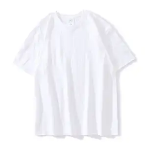 Herren O-Ausschnitt T-Shirt Damen einfarbig gefärbt schlicht T-Shirts individuelle Herren-T-Shirts übergroße kurze Ärmel schweres Sommer-Baumwoll-T-Shirt