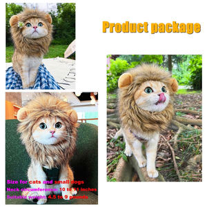 ZYZ <span class=keywords><strong>PET</strong></span> Löwen mähne Perücke Katzen kostüm Haustier verstellbar wasch bar Komfortabel Phantasie Löwen haar Katzen kleidung - Product Image 2