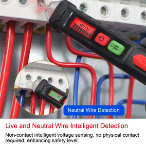 पेशेवर इलेक्ट्रिशियन चरण क्रम पोर्टेबल उच्च संवेदनशीलता 12-1000V AC DC बिना संपर्क वोल्टेज परीक्षक पेन - Product Image 3