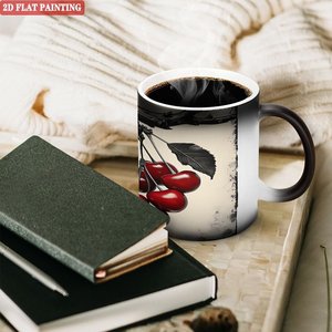 Heat Sensitive Mug 11oz Frosted Black <b>Ceramic</b> Sublimation Blank <b>Cup</b> - Product Image 3