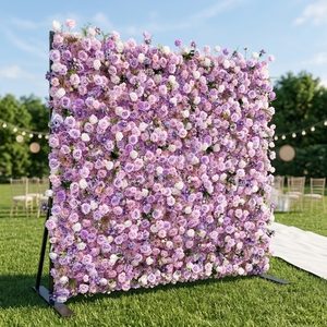 EG-FW105 Kunstbloemenwand Fotogenieus Romantisch Paarse Rozenwand Rolontwerp Wand Bruiloft Podium Achtergrond Decoratie - Product Image 2