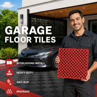 Dalles de sol modulaires antidérapantes en vinyle pour garage, structure grillagée ventilée, écologiques, emboîtables pour lavage et detailing automobile