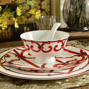 Meilleures ventes : Services à café et à thé en porcelaine fine, décorations d'intérieur de luxe, motif traditionnel de découpe de papier rouge - Product Image 4