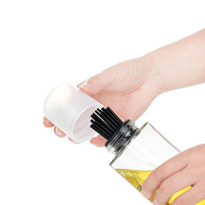 Prezzo competitivo unico quadrato chiaro vetro olio d'oliva dispenser contenitore bottiglia con pennello - Product Image 3