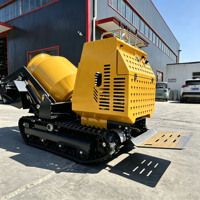 Bétonnière portative auto-chargeante diesel, mini pelle hydraulique sur chenilles, mélangeur de ciment pour chantier de construction routière