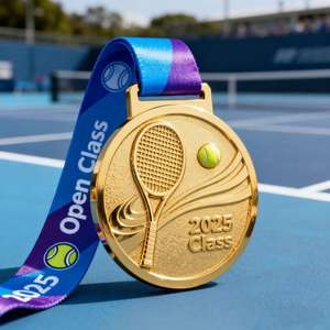 เหรียญสังกะสีอัลลอยชุบทองสำหรับนักเทนนิสรางวัลสโมสรกีฬาเหรียญสะสม - Product Image 1