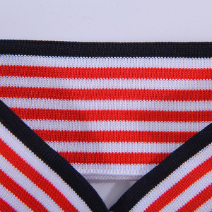 95% polyester + 5% spandex sọc gân cổ áo tay áo HEM Gân Dệt Kim quần áo vải - Product Image 5