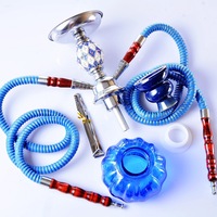 Ensemble de chicha en verre miroir arabe, direct usine, avec boule colorée, produit fini, double tuyau, personnalisable