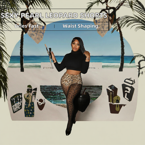 Shorts Versátiles de Verano 2024 para Mujer, Cintura Alta Elástica con Perlas, Diseño Sexy, Secado Rápido, Spandex/Poliéster - Product Image 2