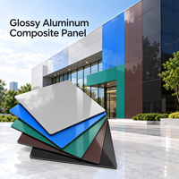 Panneau composite en aluminium brillant 4 mm, taille personnalisée, revêtement FEVE, couleur personnalisée, panneau ACM pour revêtement d'entrée de salle d'exposition