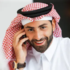 Sıcak satış islami türban arap Dubai başörtüsü kare baskılı başörtüsü suudi arabistan eşarp erkekler için